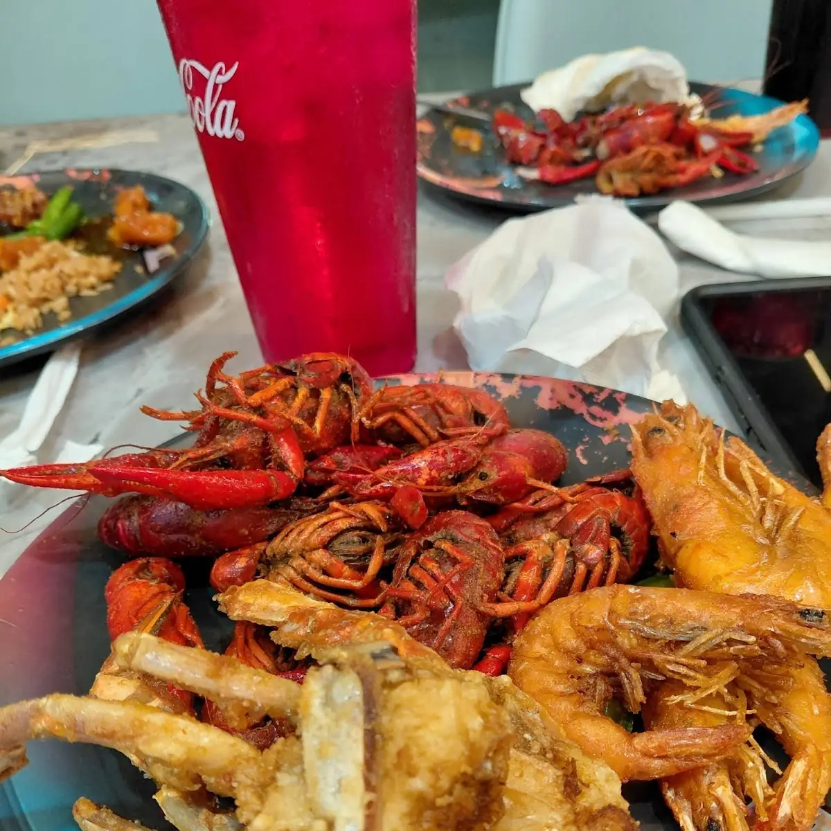 Seafood Fried Shrimp Crawfish Crab
