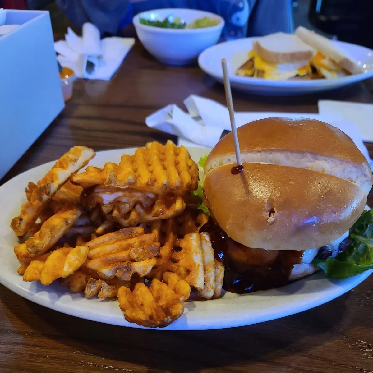 Black and Blue Bacon Cheeseburger