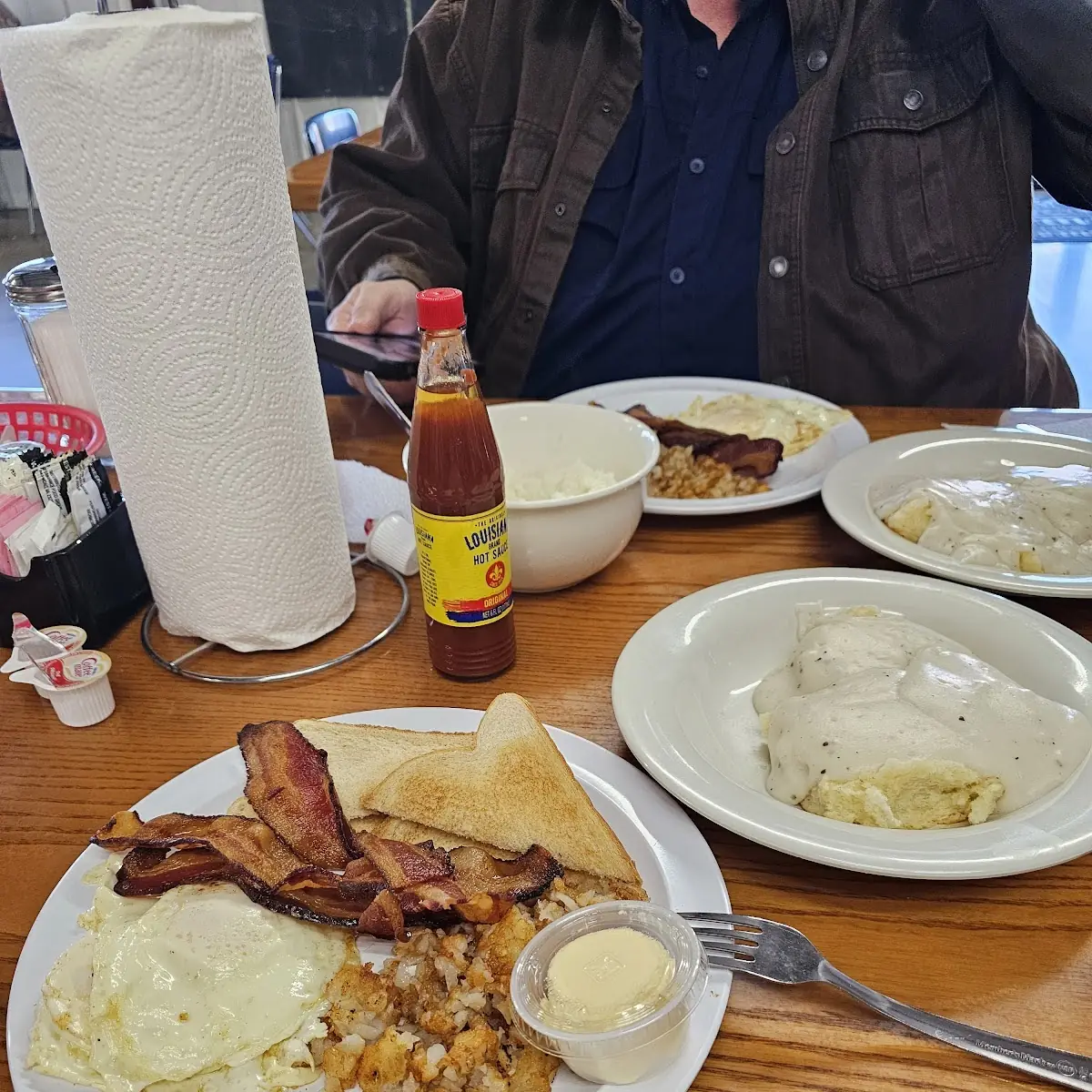 Two Eggs Bacon Hashbrowns and Toast