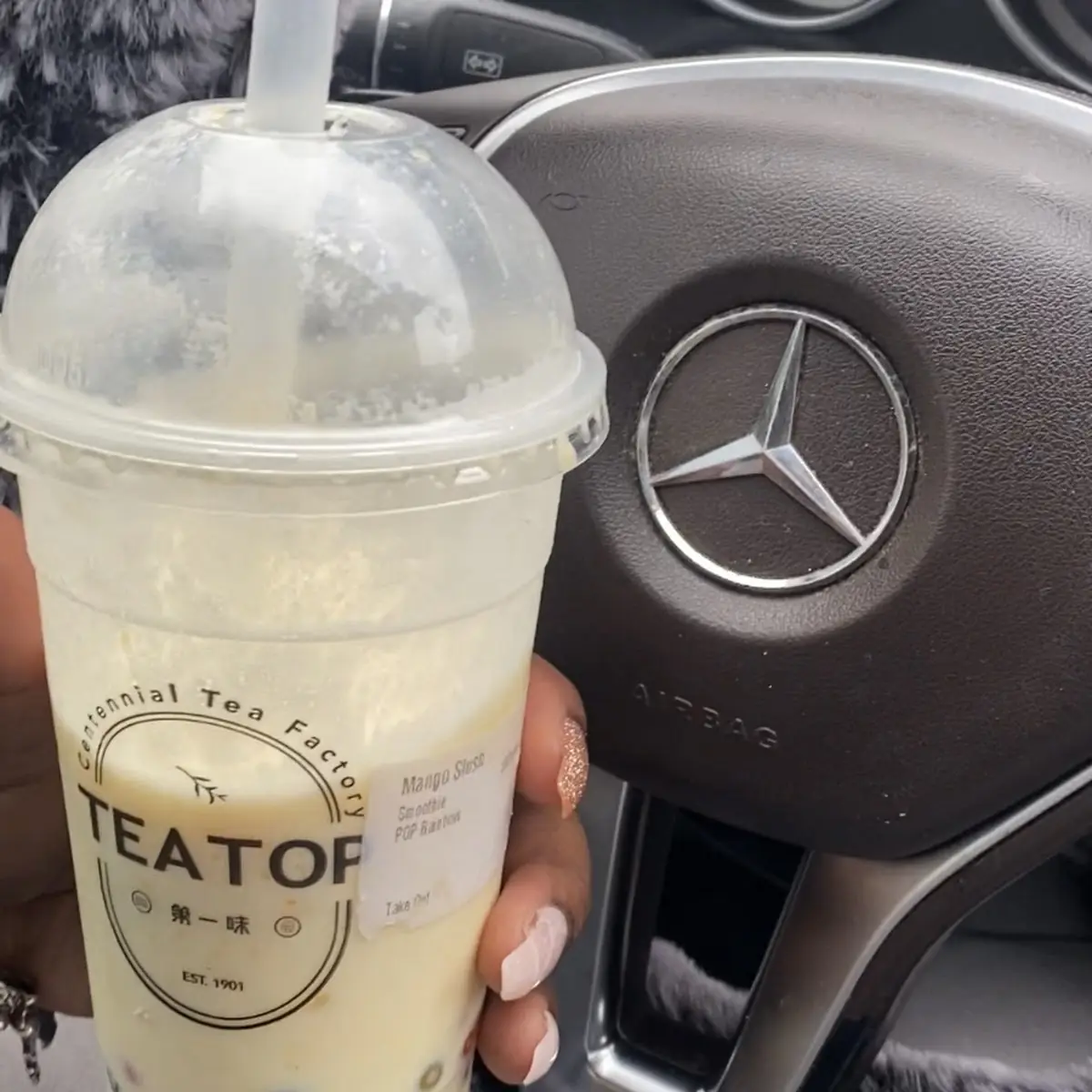 Mango Slush with Rainbow