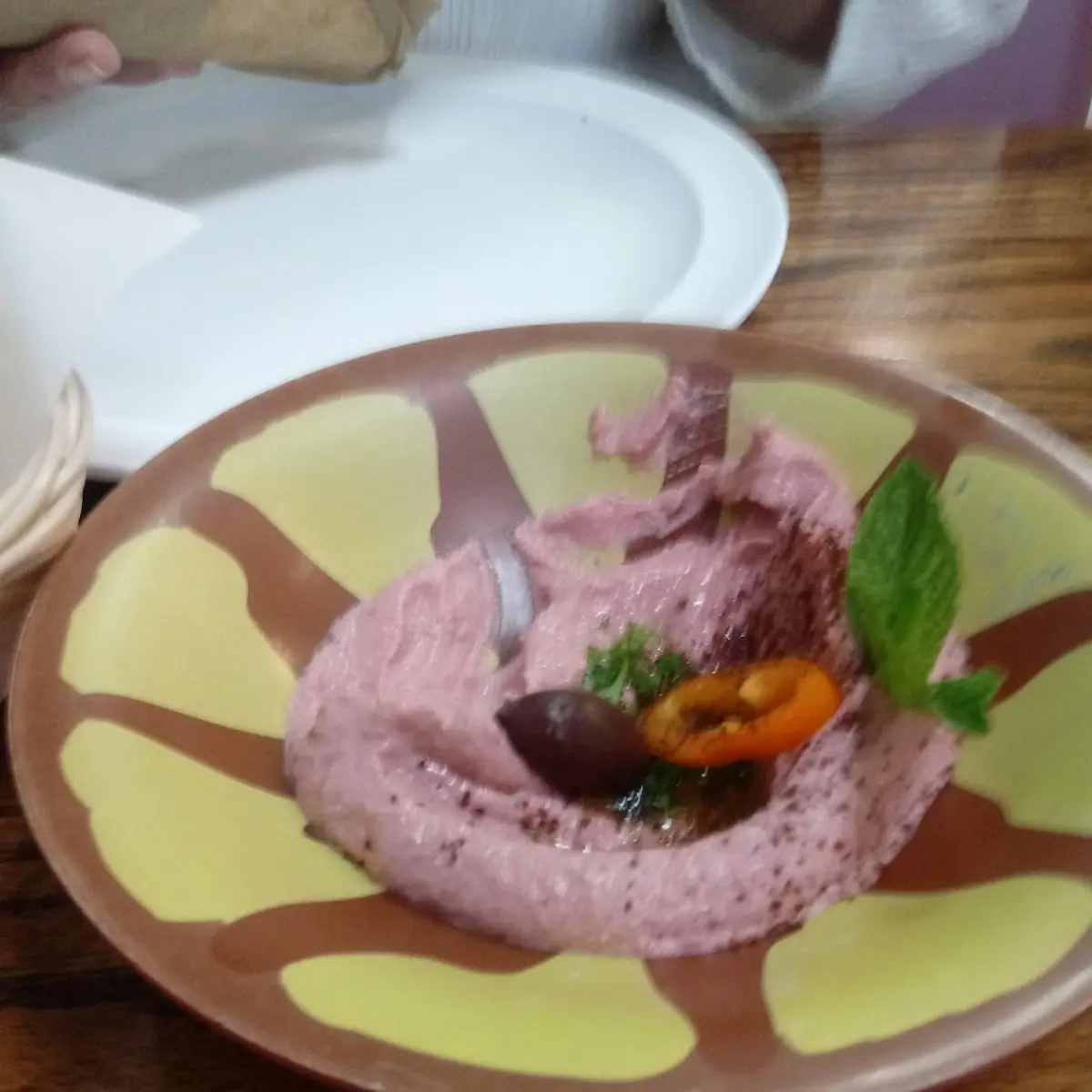Red Beet Hummus and Pita