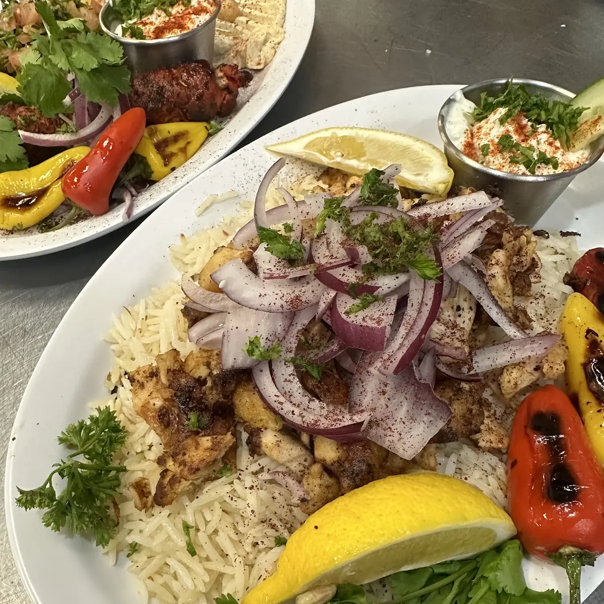 Chicken Shawarma on a Bed of Rice