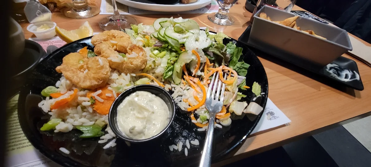 Assiette de Crevettes Panées, Restaurant La Croquée