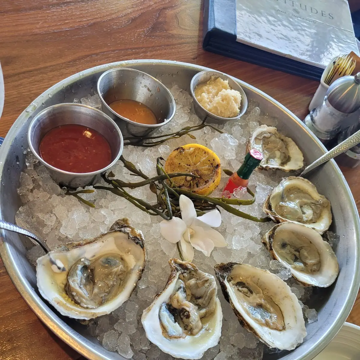 Raw Oysters with Lemon and Sauce