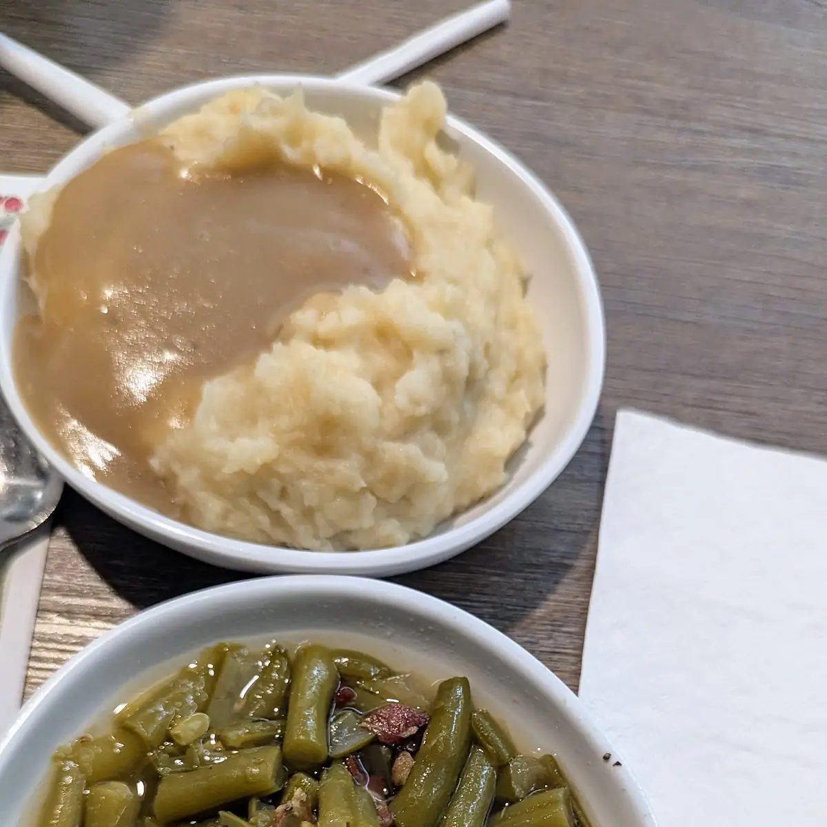 Green Beans and Mashed Potatoes and Gravy