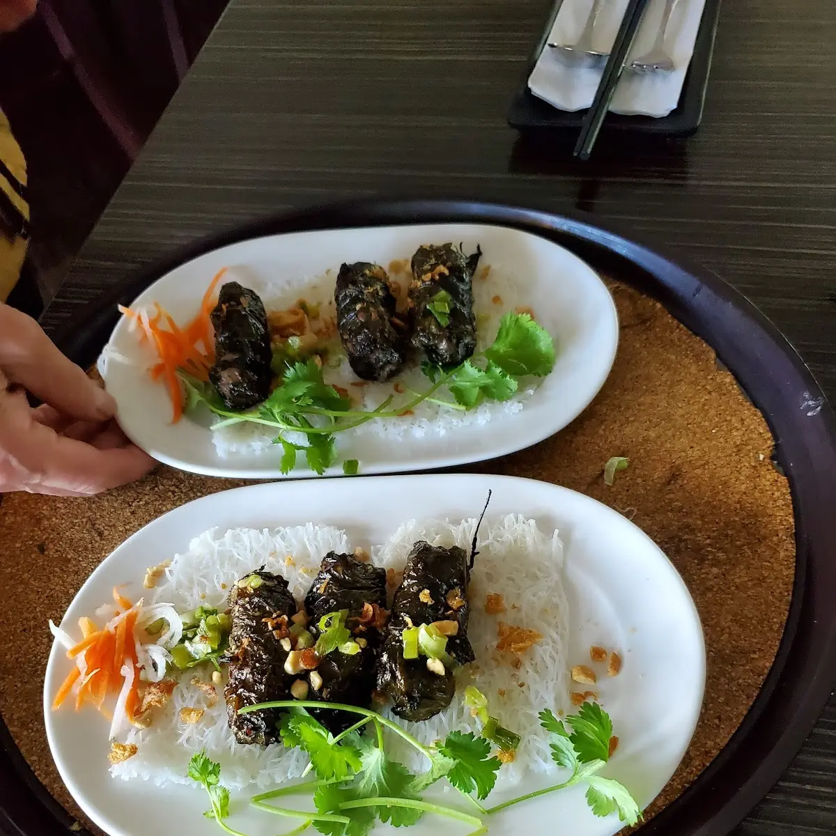 Grilled Beef in Vine Leaves