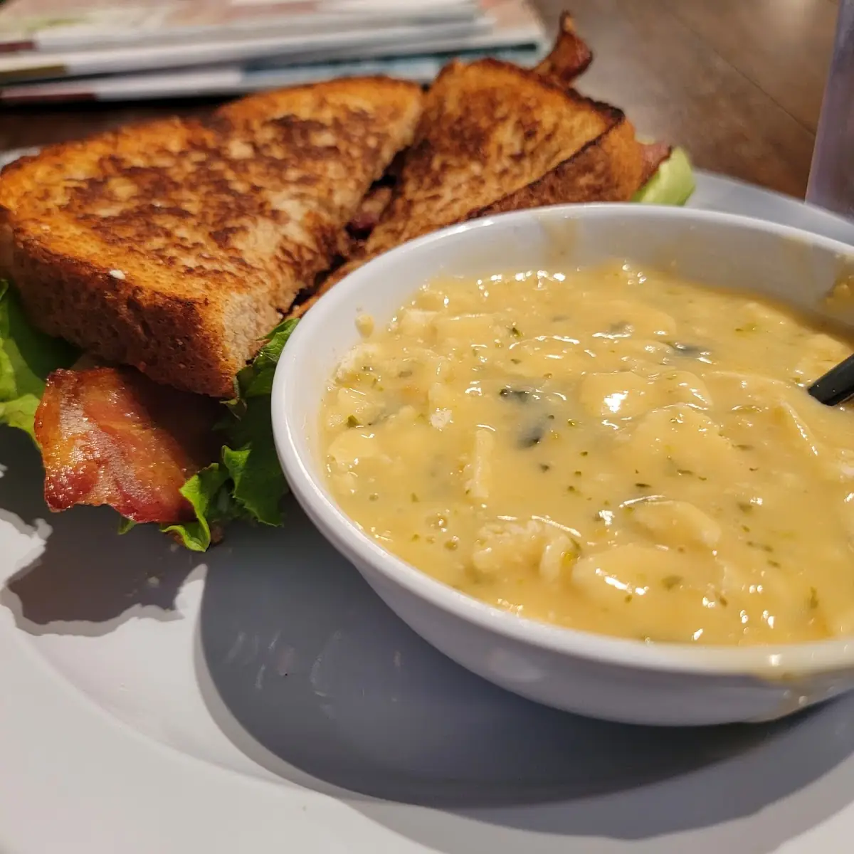 Extra Bacon Avocado blt with Broccoli Cheese Soup