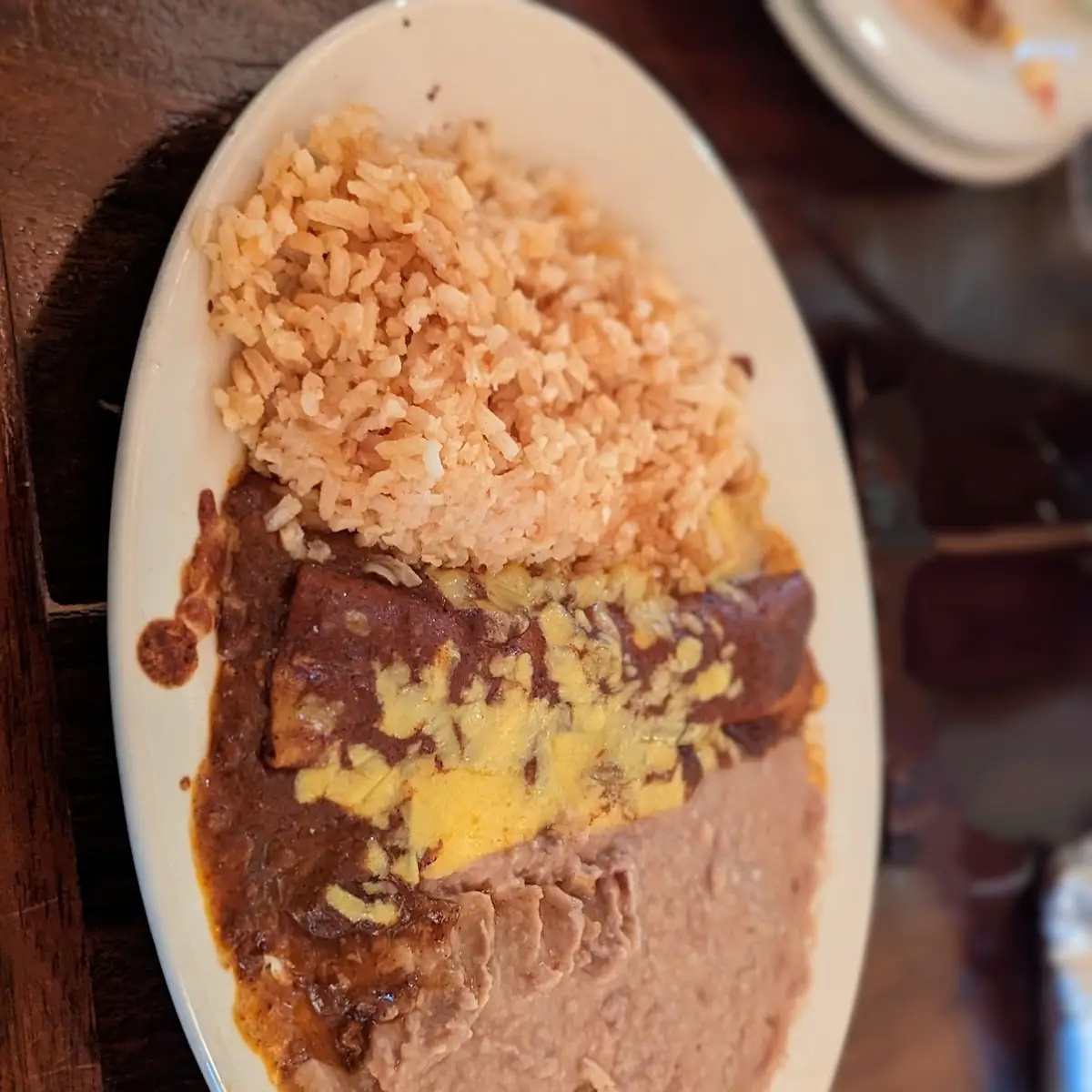 2 Cheese Enchiladas Rice and Beans