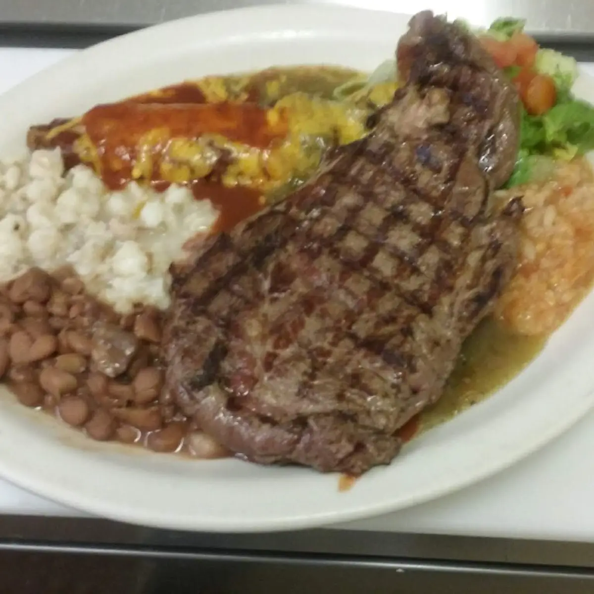 Black Angus Choice Steak and Enchiladas