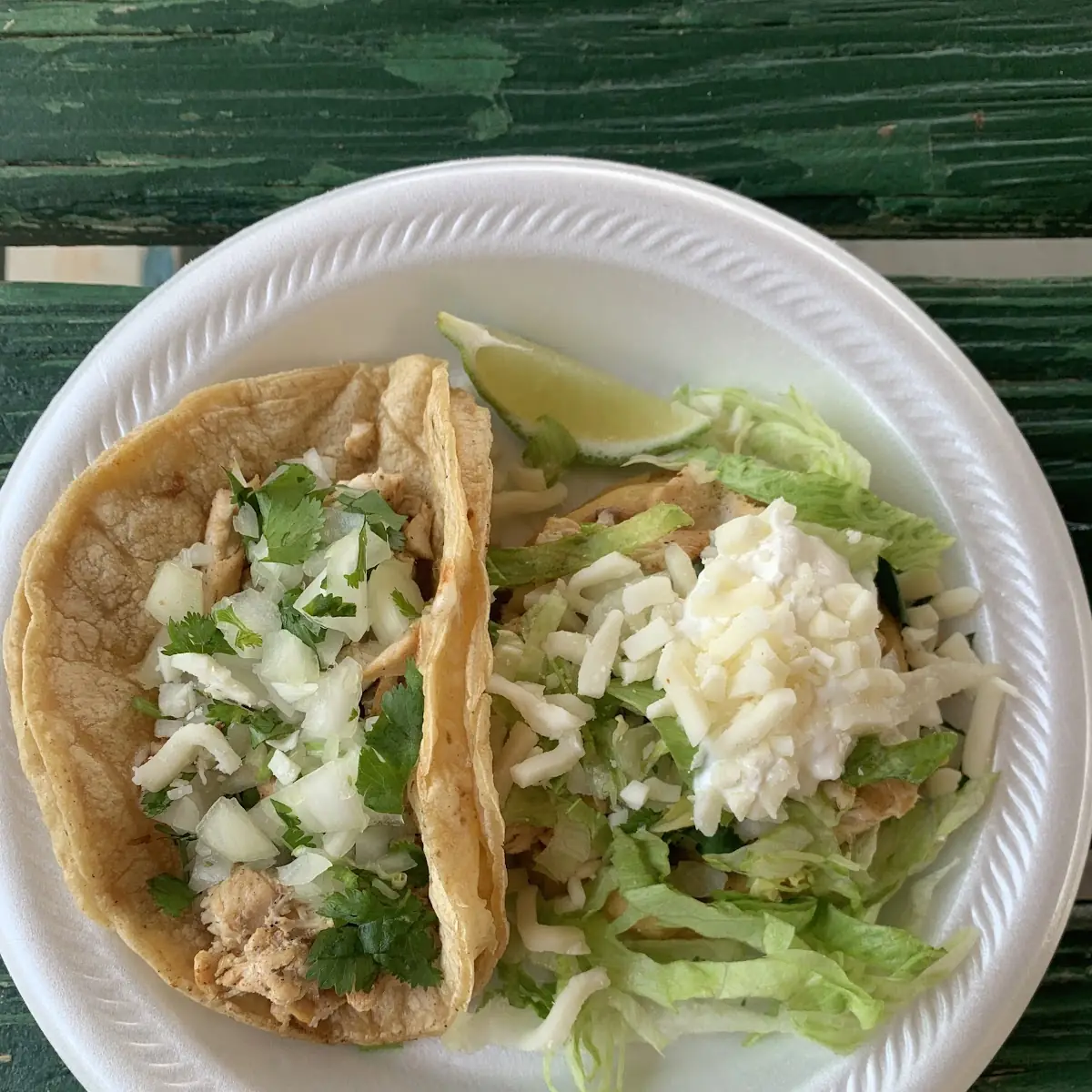Chicken Taco and Chicken Sope