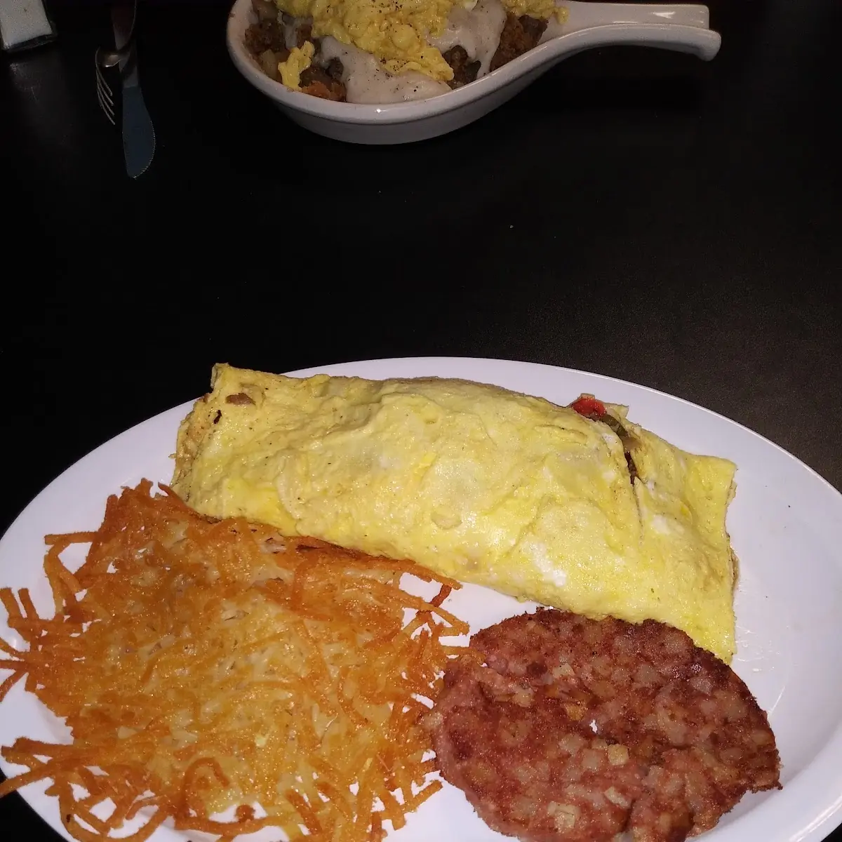 Steak Omelette with Hash Browns