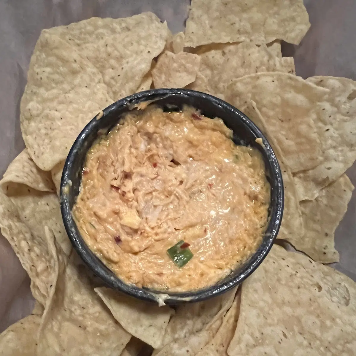 Buffalo Chicken Dip with Tortilla Chips