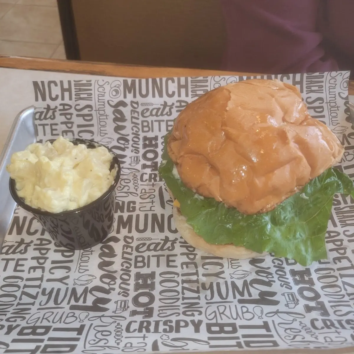 Burger and Potato Salad