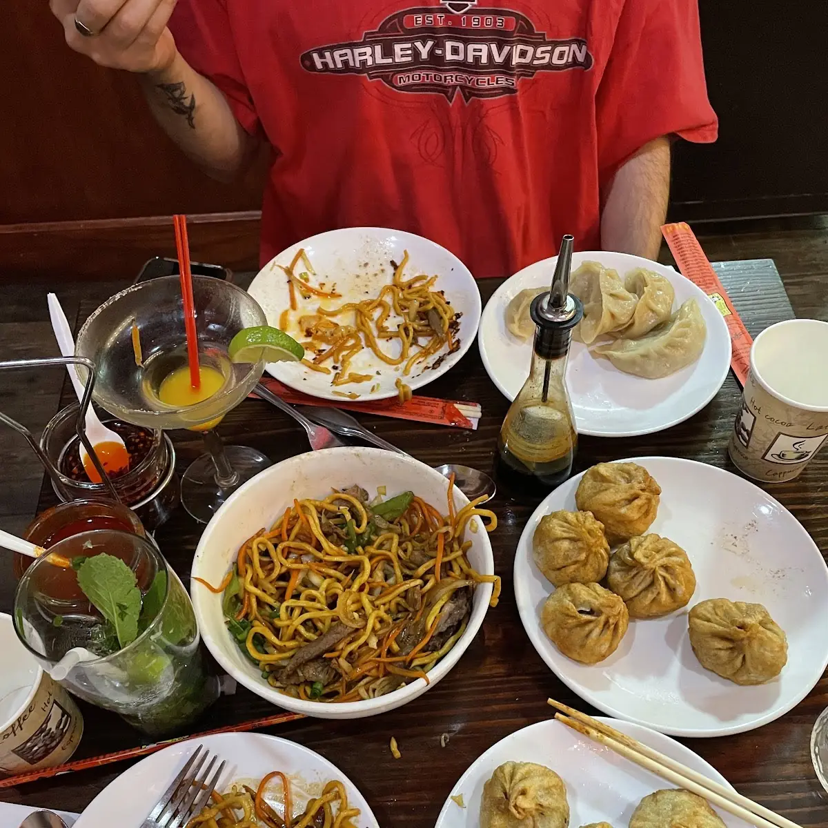 Beef Fried Momo and Beef Noodles