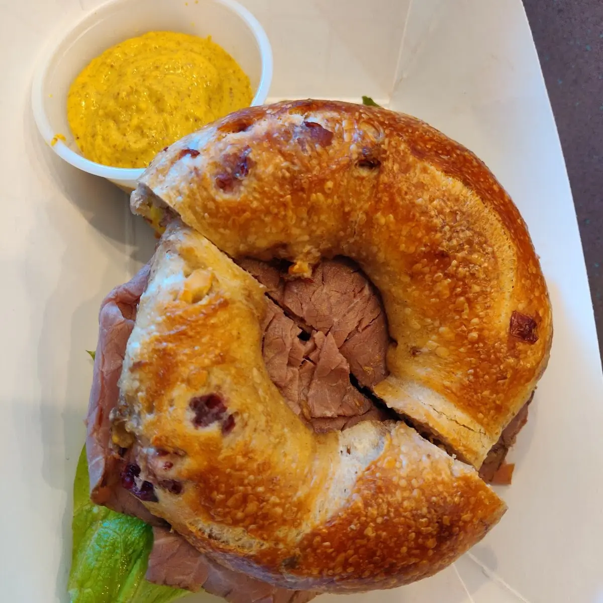 Roast Beef Blueberry Bagels