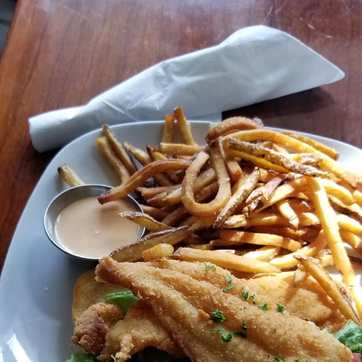 Fried Catfish Sandwich with Hand Cut Fries