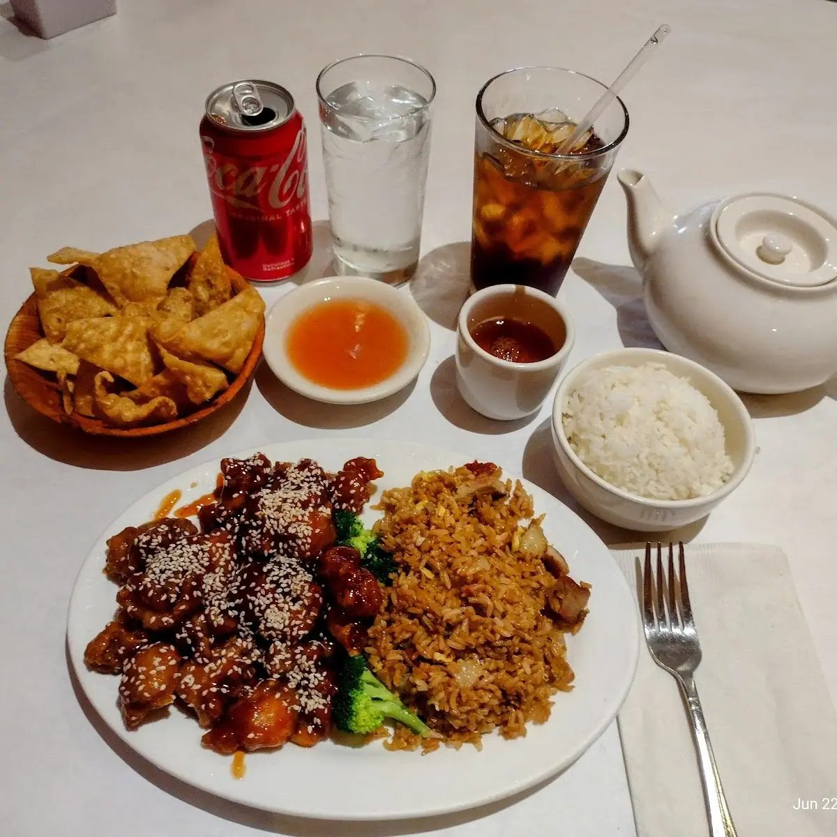 Sesame Chicken and Pork Fried Rice