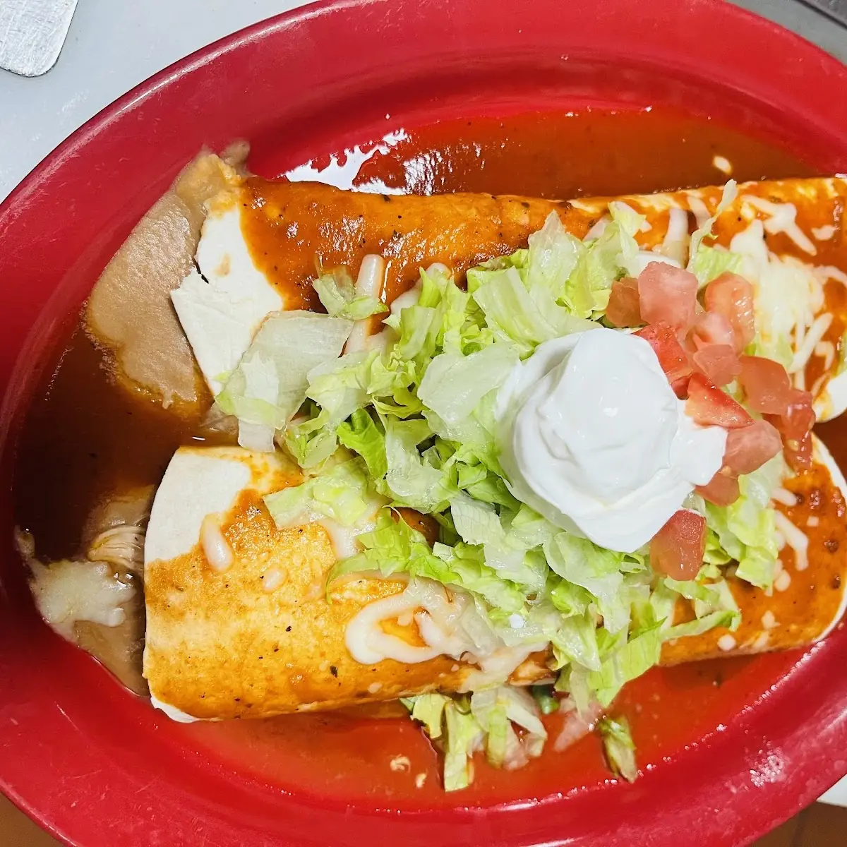One Bean Burrito One Cheese Enchilada and One