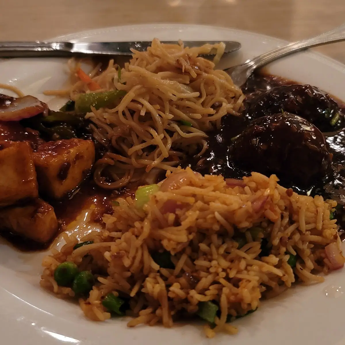 Manchurian Vegetable Fried Rice Dry Paneer Tikka