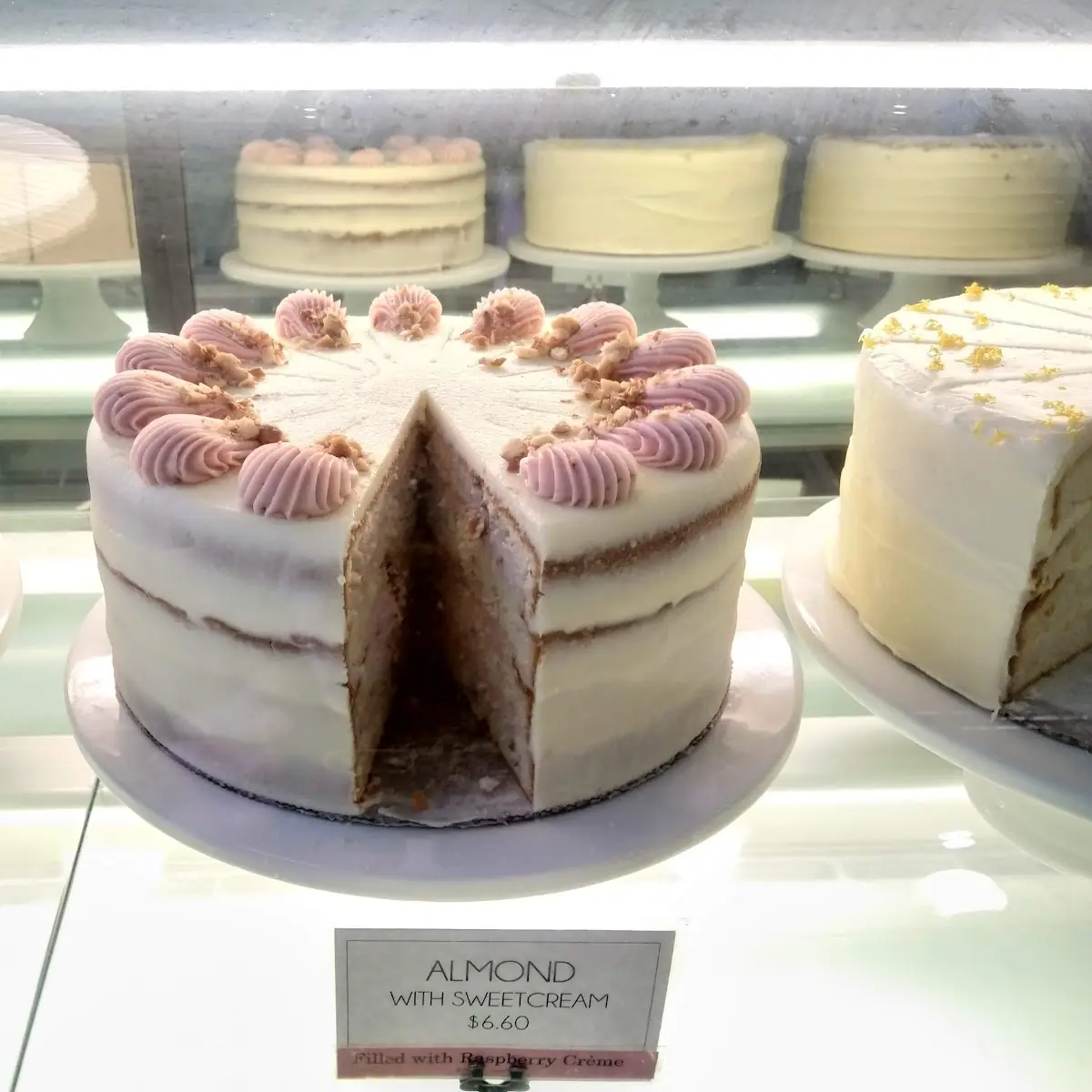 Almond and Sweet Cream with Raspberry