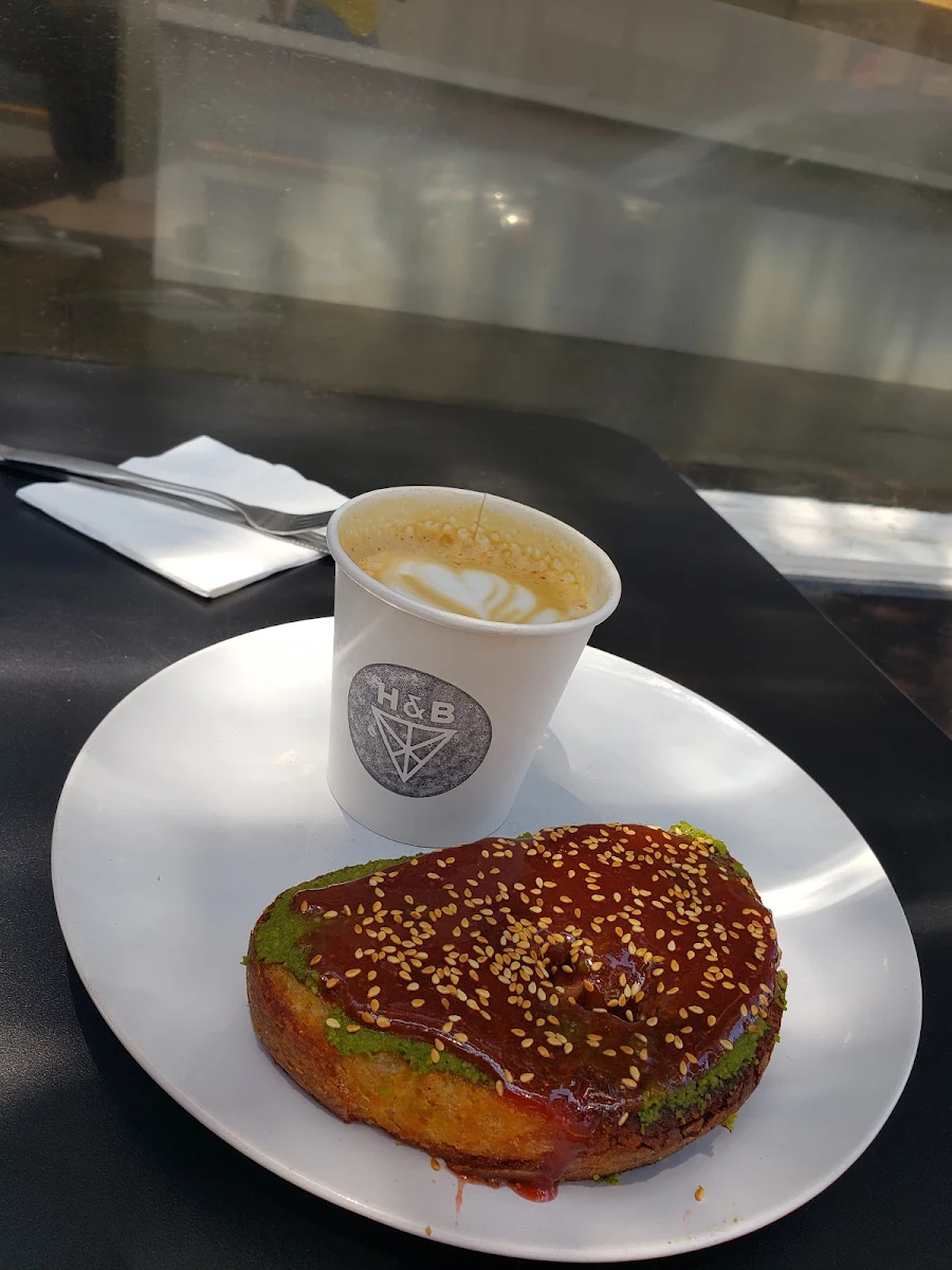 Latte Toasted Bread with Strawberry Matcha Ricotta Cheese