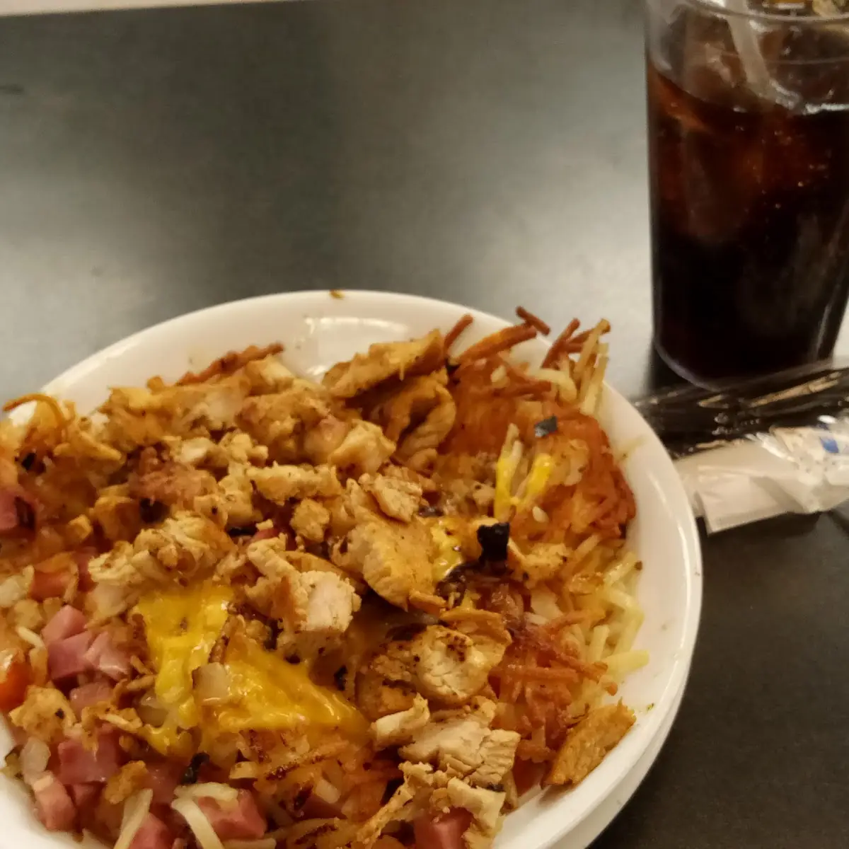 Hash Browns Smothered Covered Diced Chunked & Bacon