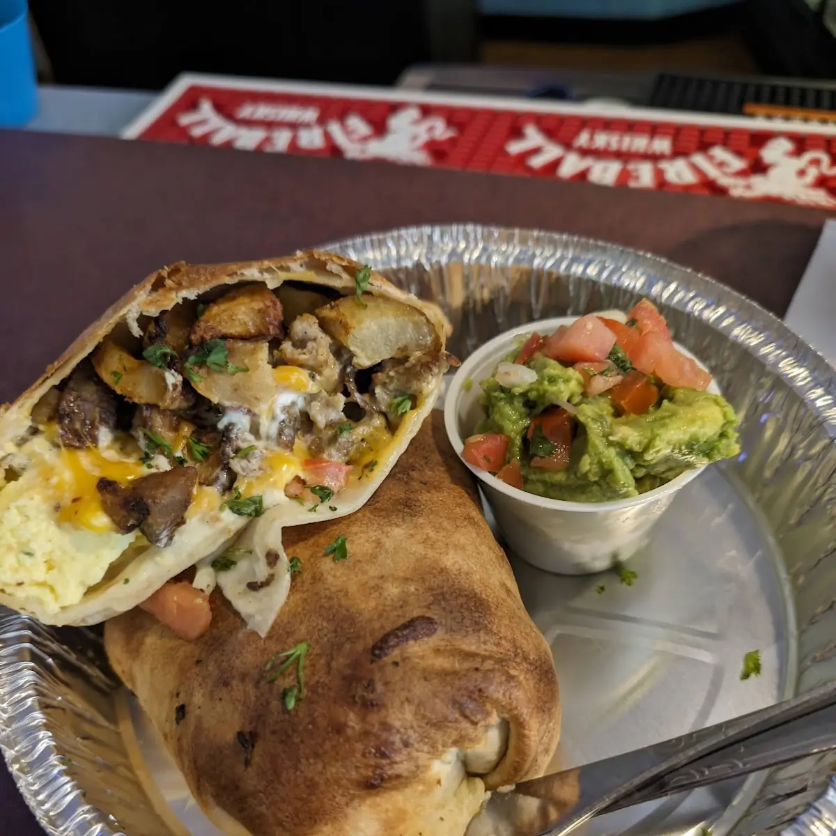 Bomb Breakfast Burrito with Guacamole
