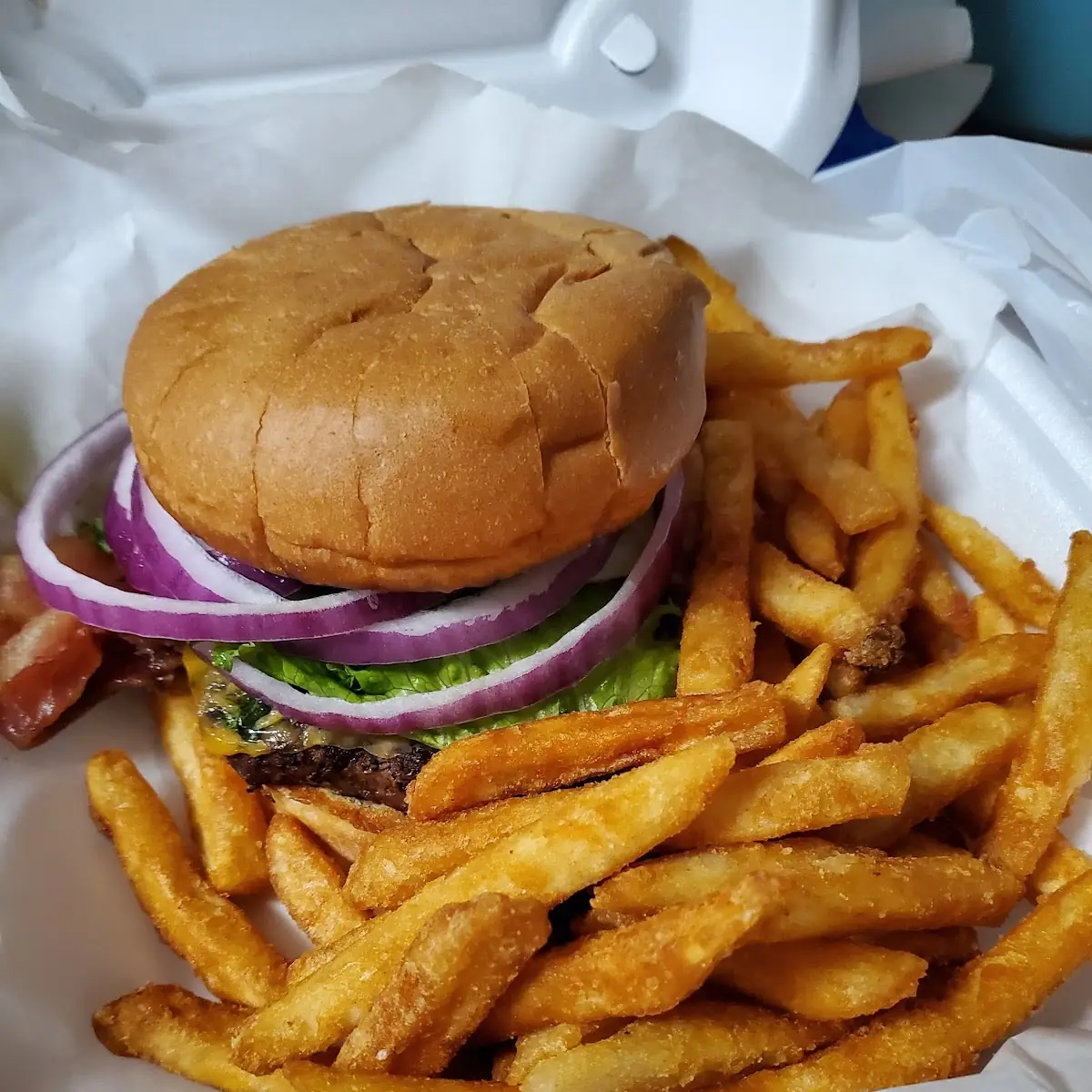 Bacon Cheeseburger and Fries
