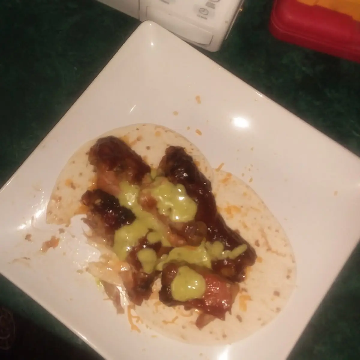 Short Rib and Jasmine Rice with Avocado Spread