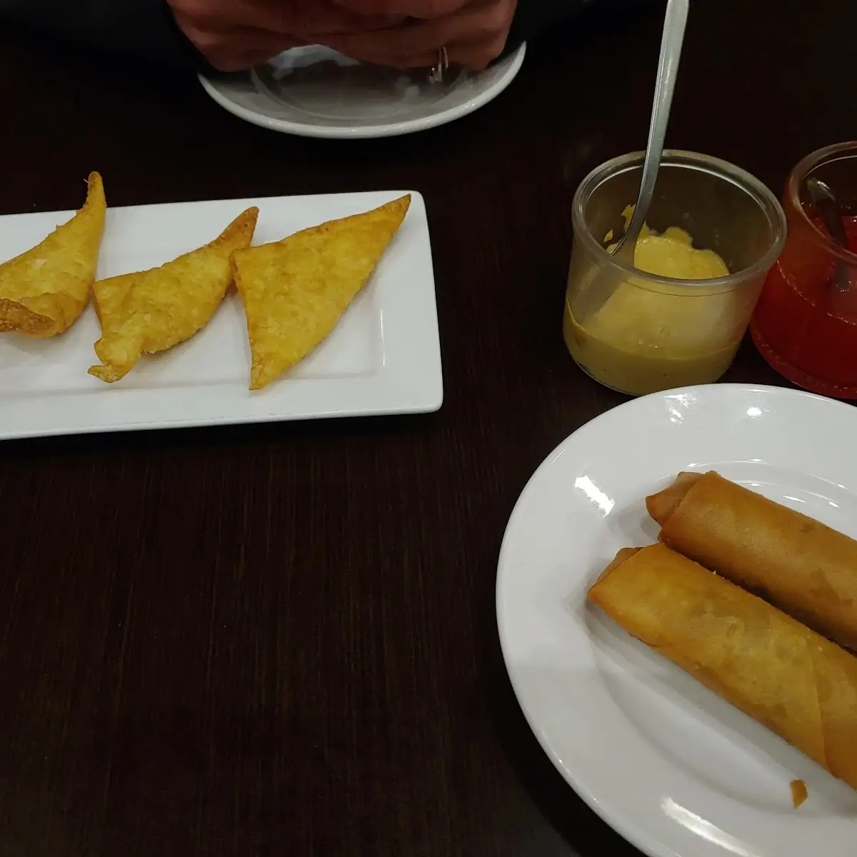 Egg Roll and Crab Rangoon