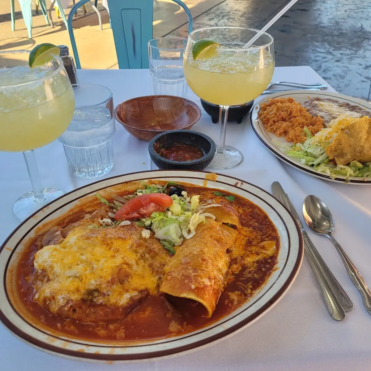 Chill Relleno and Beef Enchilada