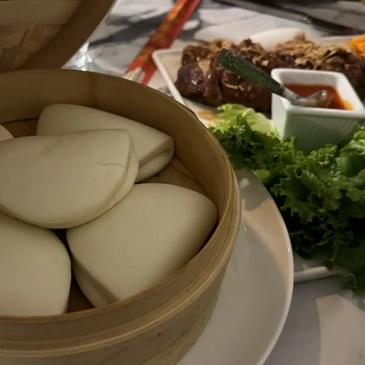 Rice Cake Slice Go with Roast Duck