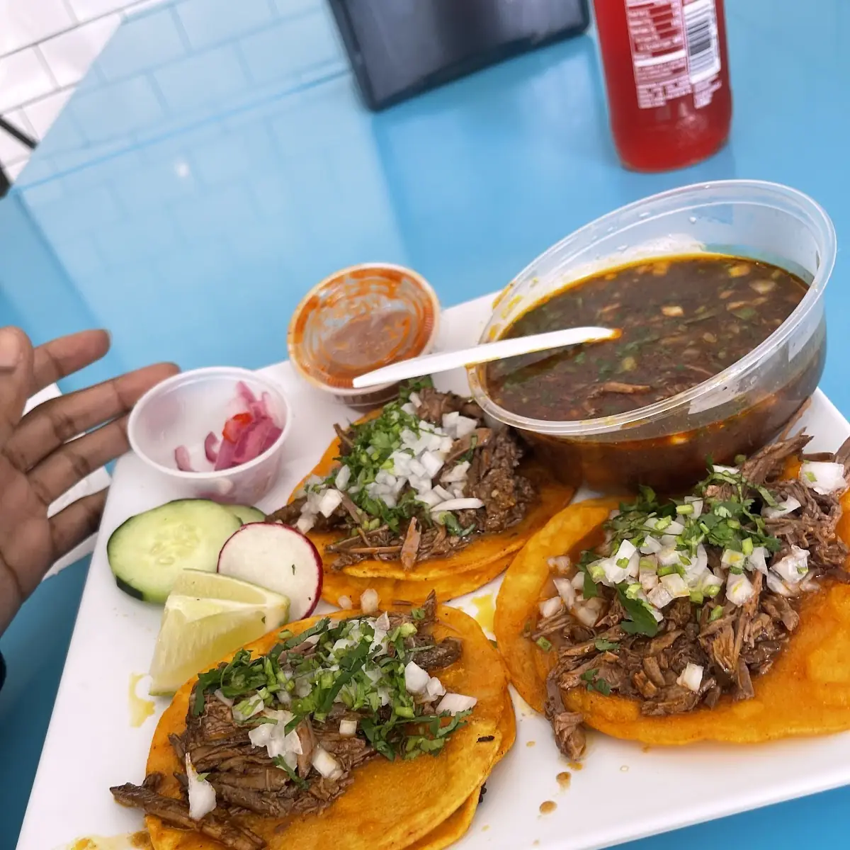 Al Pastor Tacos Chips and Guacamole