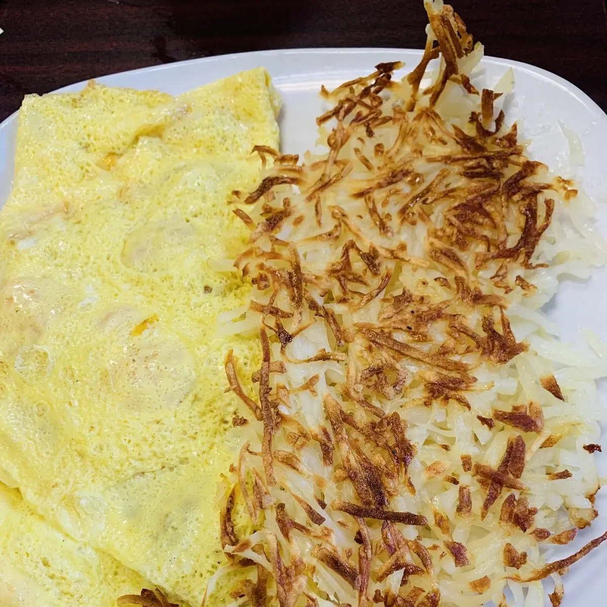Ham and Cheese Omelette with Hash Browns
