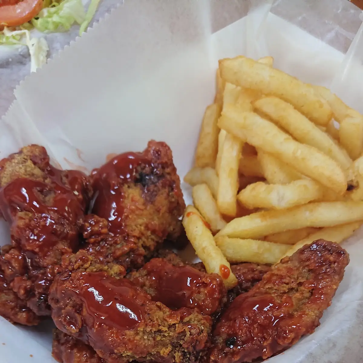 BBQ Wings and Fries
