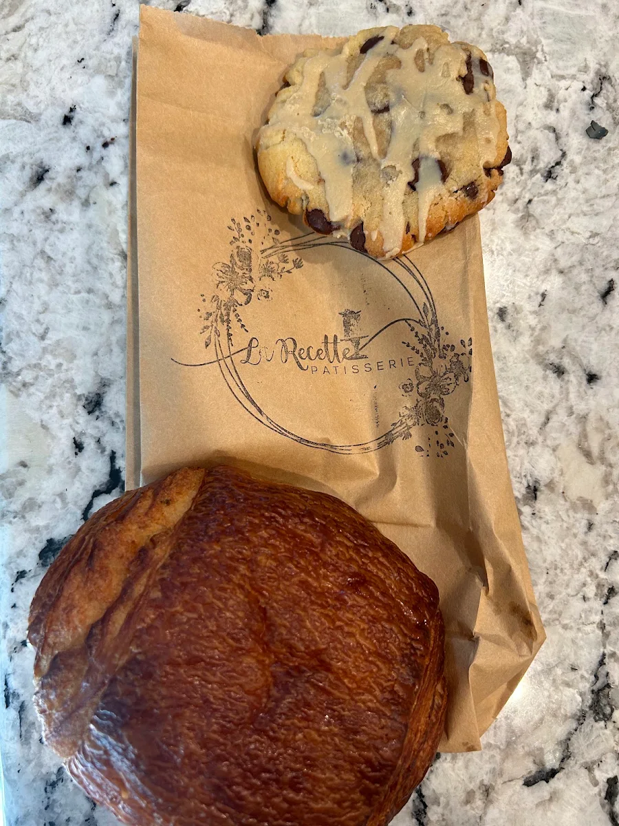 Tahini Chocolate Chip Cookie and Chocolate Croissant