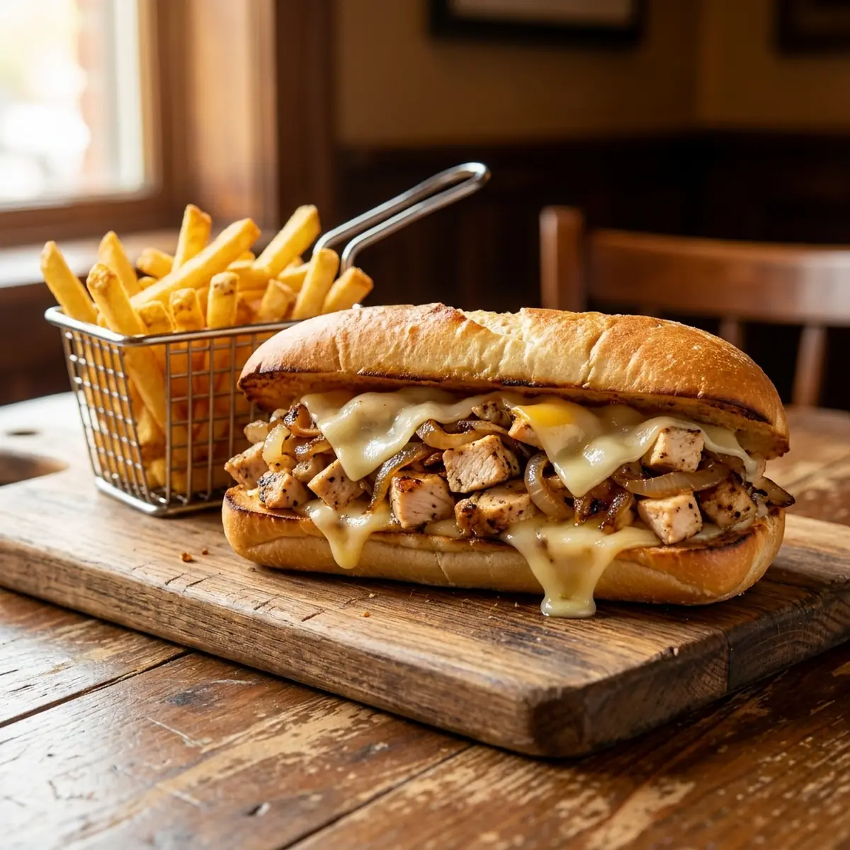 Chicken Cheesesteak with Fries