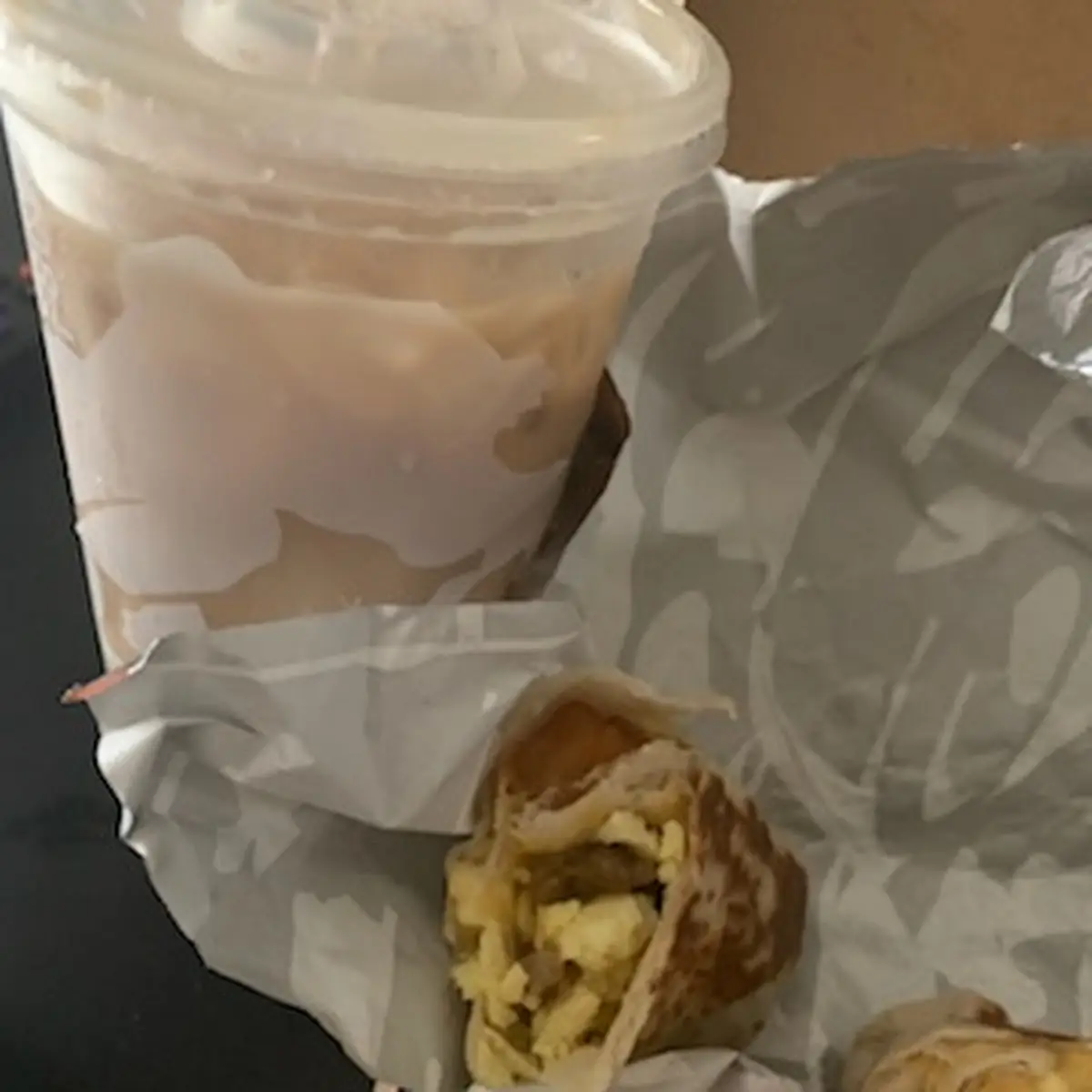 Cinnabon Coffee and Sausage Breakfast Burrito