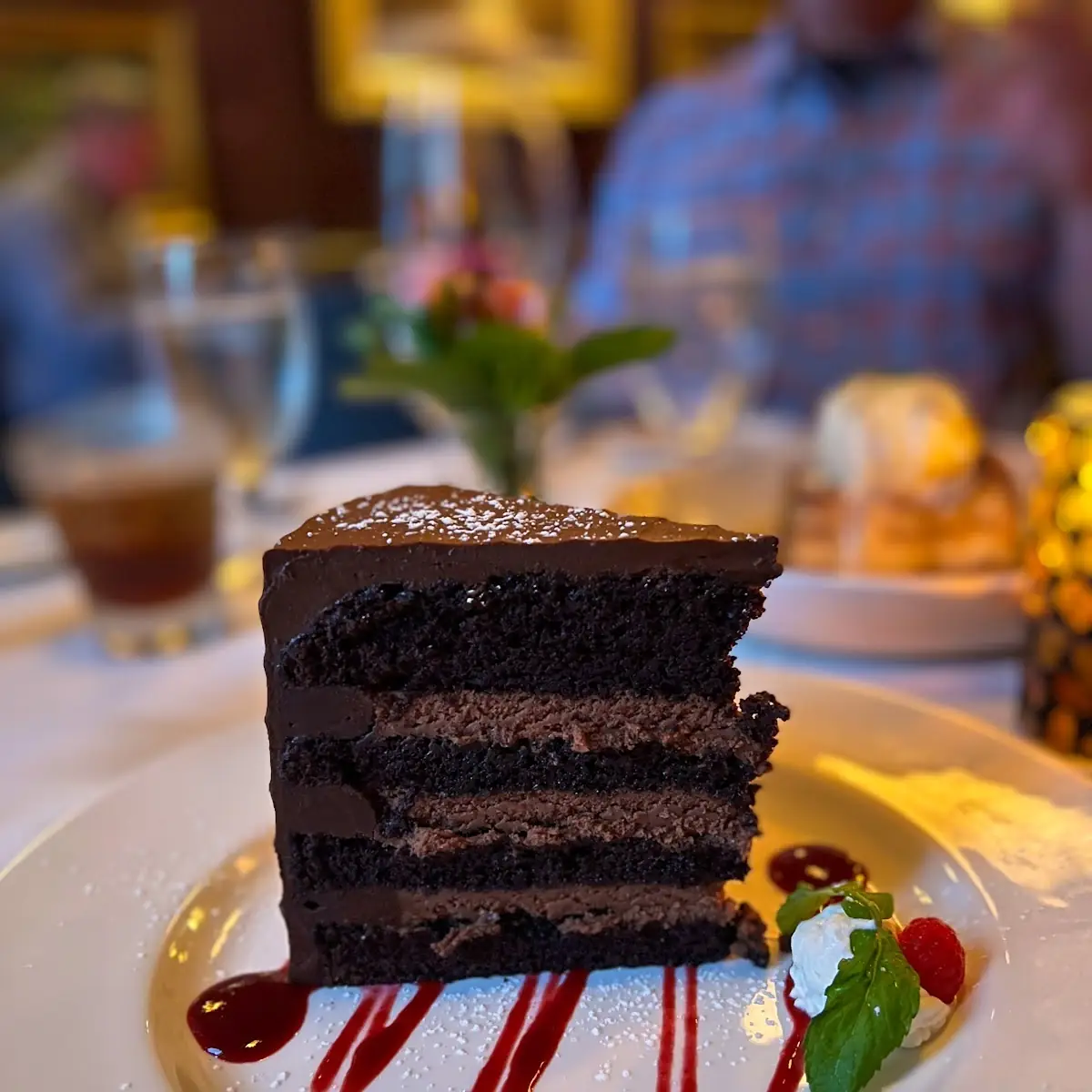 Layered Chocolate Cake with Ice Cream