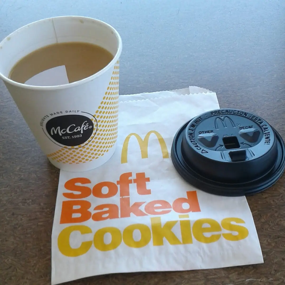 Decaf Coffee and Soft Baked Chocolate Chip Cookie