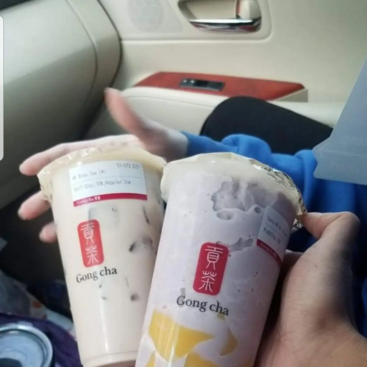Earl Grey Milk Tea and Taro Slush with Egg Pudding
