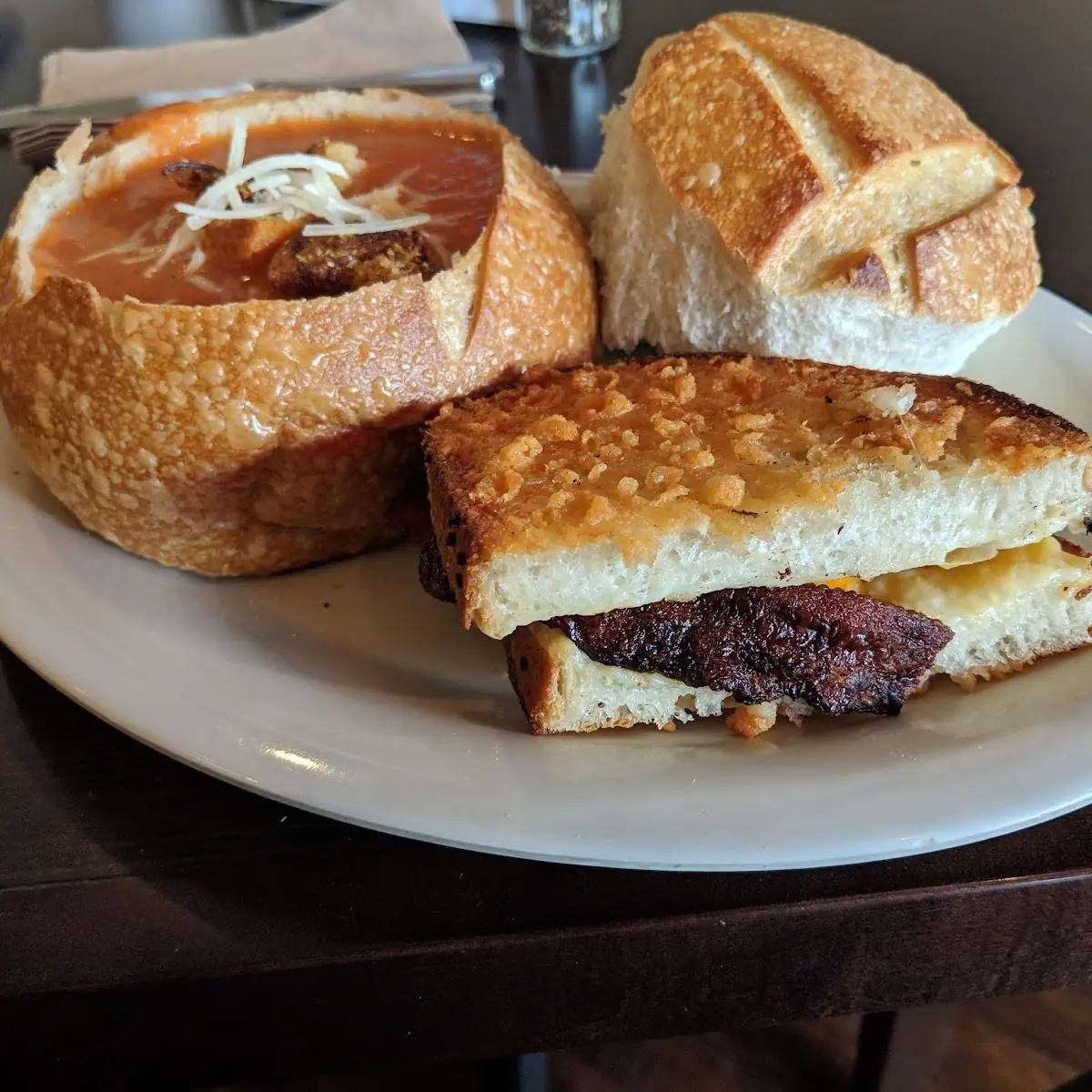 Tomato Bisque and Grilled Cheese Sandwich