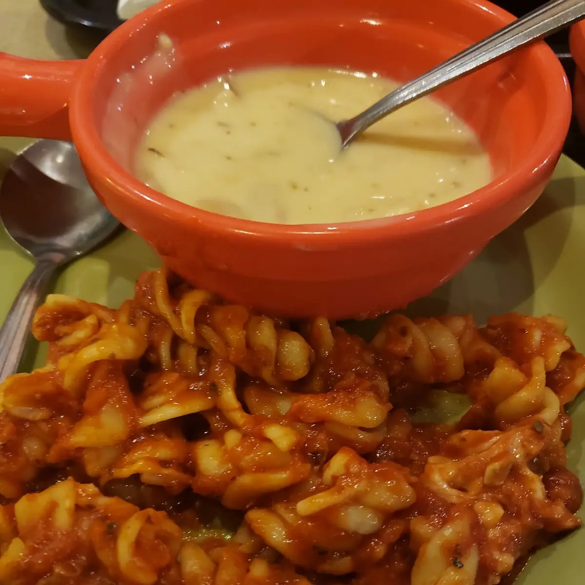 Pasta Salad and Baked Potato Soup