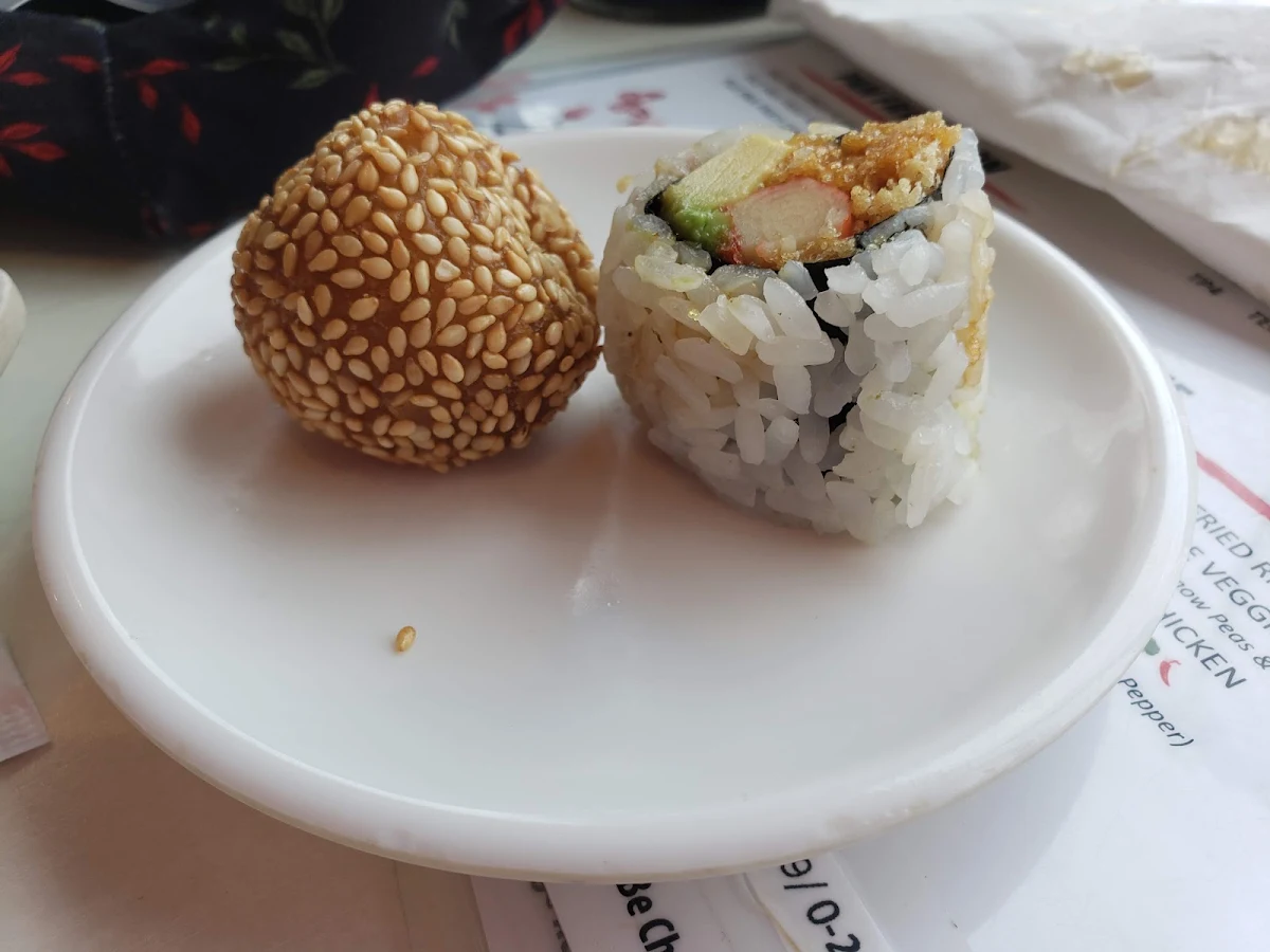 Sesame Ball and Spicy Crab Roll