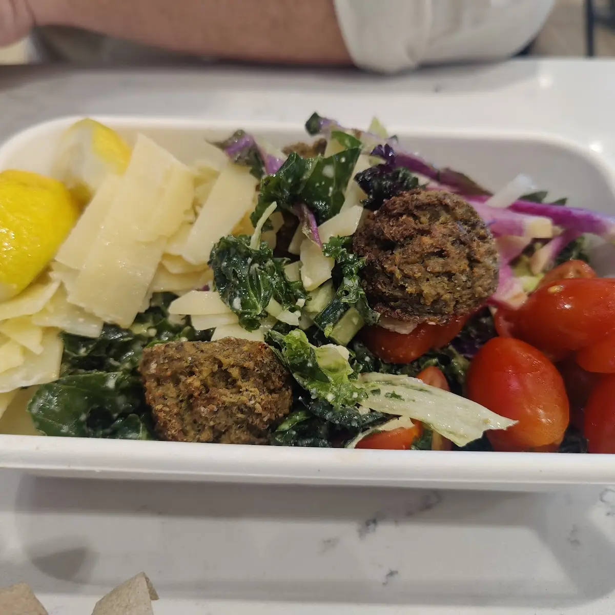 Kale Salad with Falafel