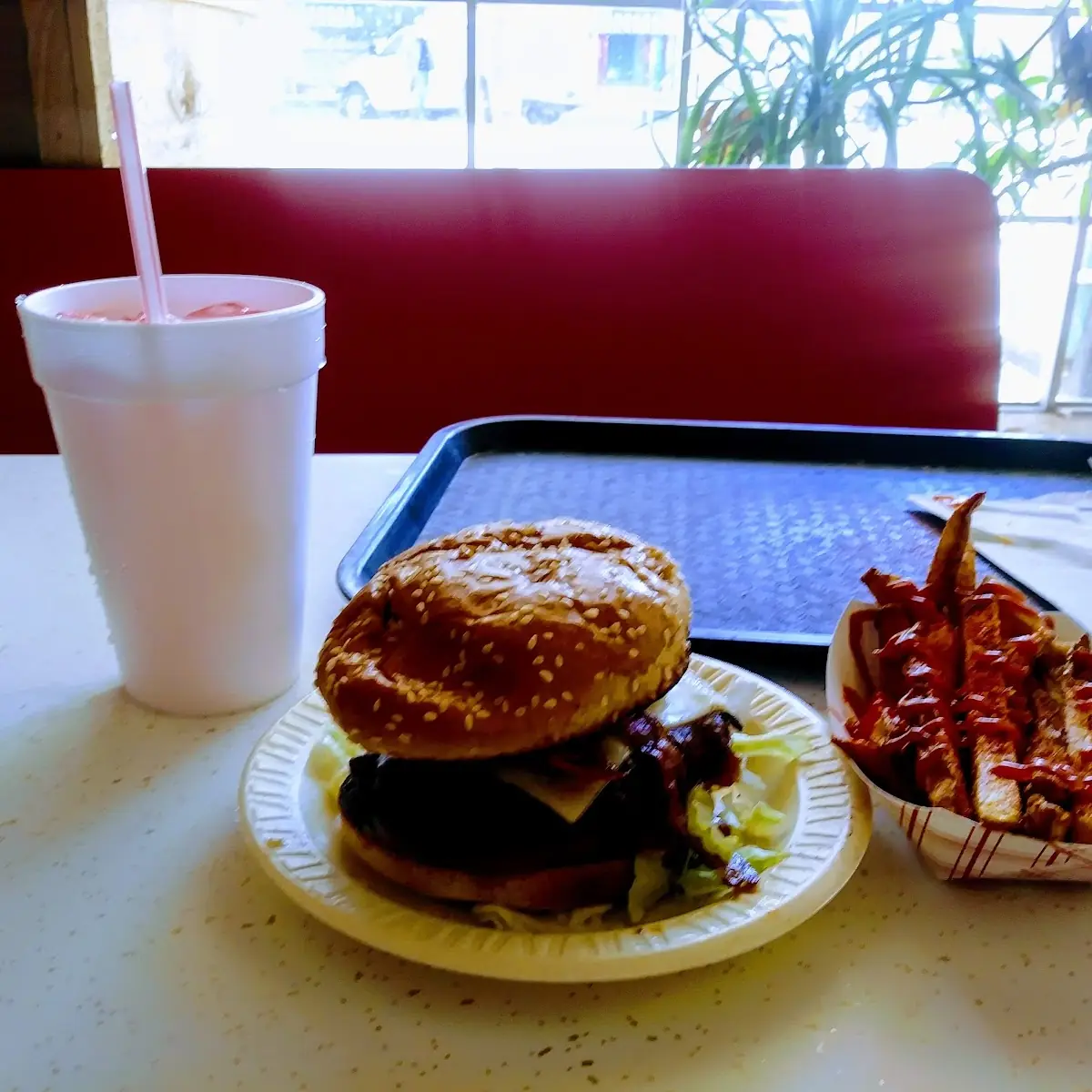 Bacon Cheeseburger with Pepper Jack & BBQ Sause