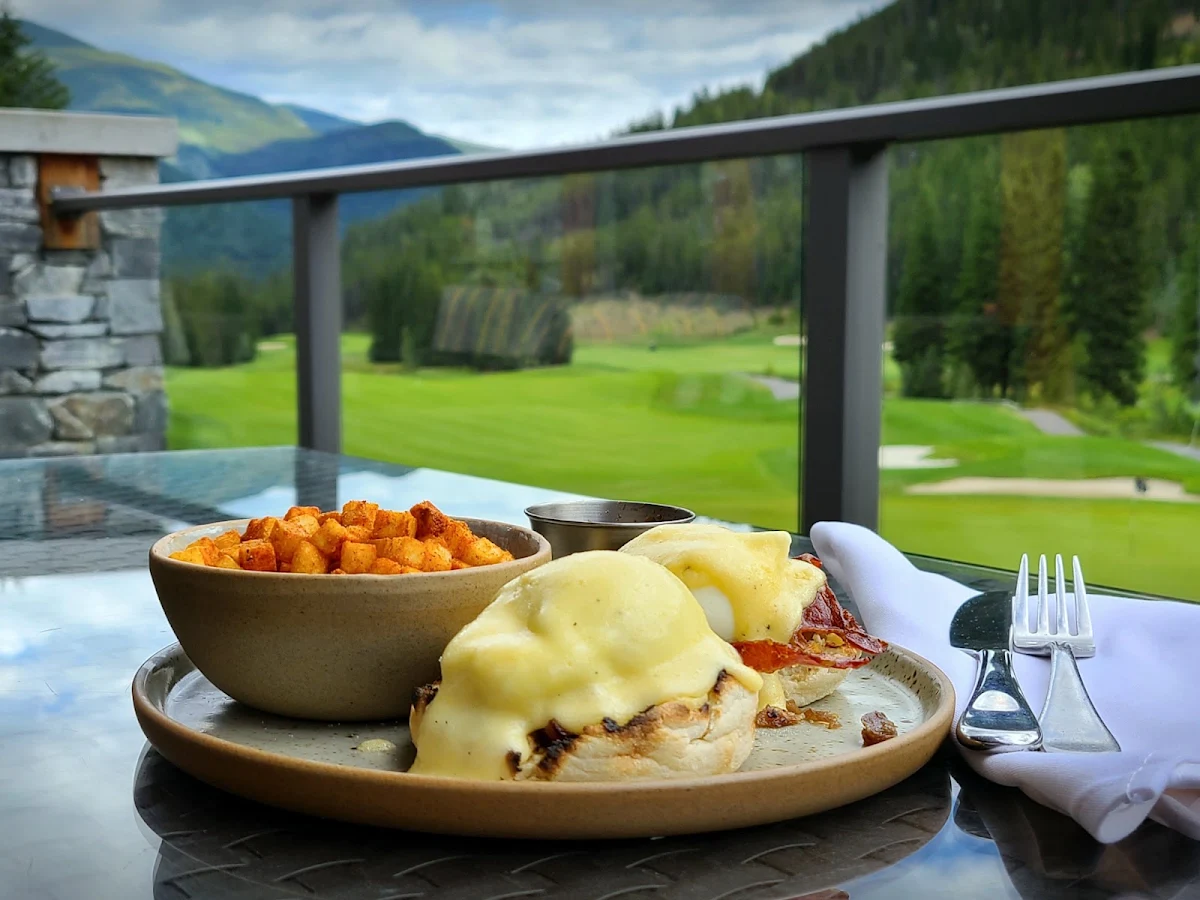 Maple Pork Benedicts with Spiced Hash, Cliffhanger Restaurant