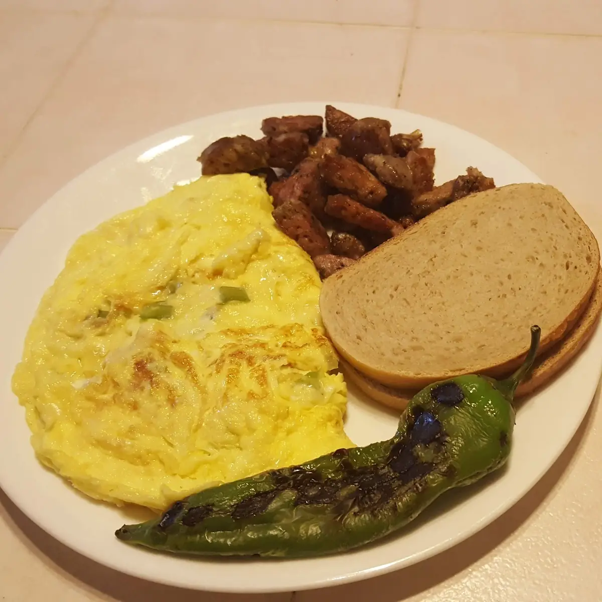 Omelette Homefries Italian Hots Rye Bread