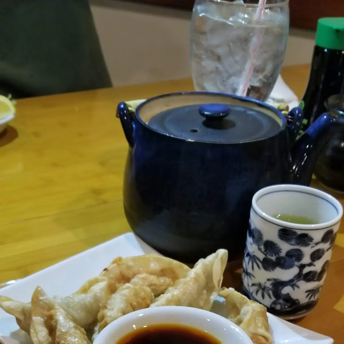 Fried Gyoza and Green Tea