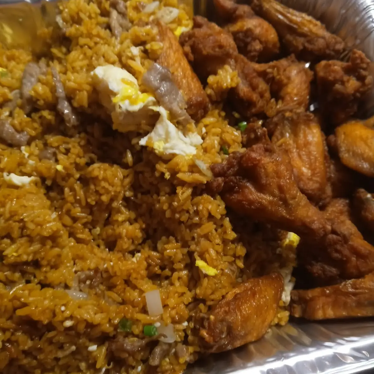 Shrimp Fried Rice & Chicken Wing